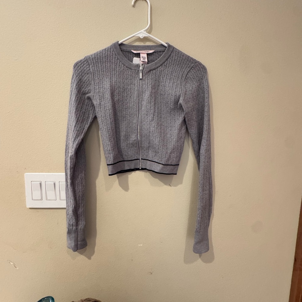 Victoria’s Secret Luxe cable knit zip up sweater
